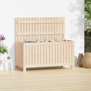 sweeek - Coffre de jardin 200L en bois - Caja beige - 125x60cm