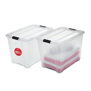 Boîte de rangement solide pour garage en plastique - 47 Litres