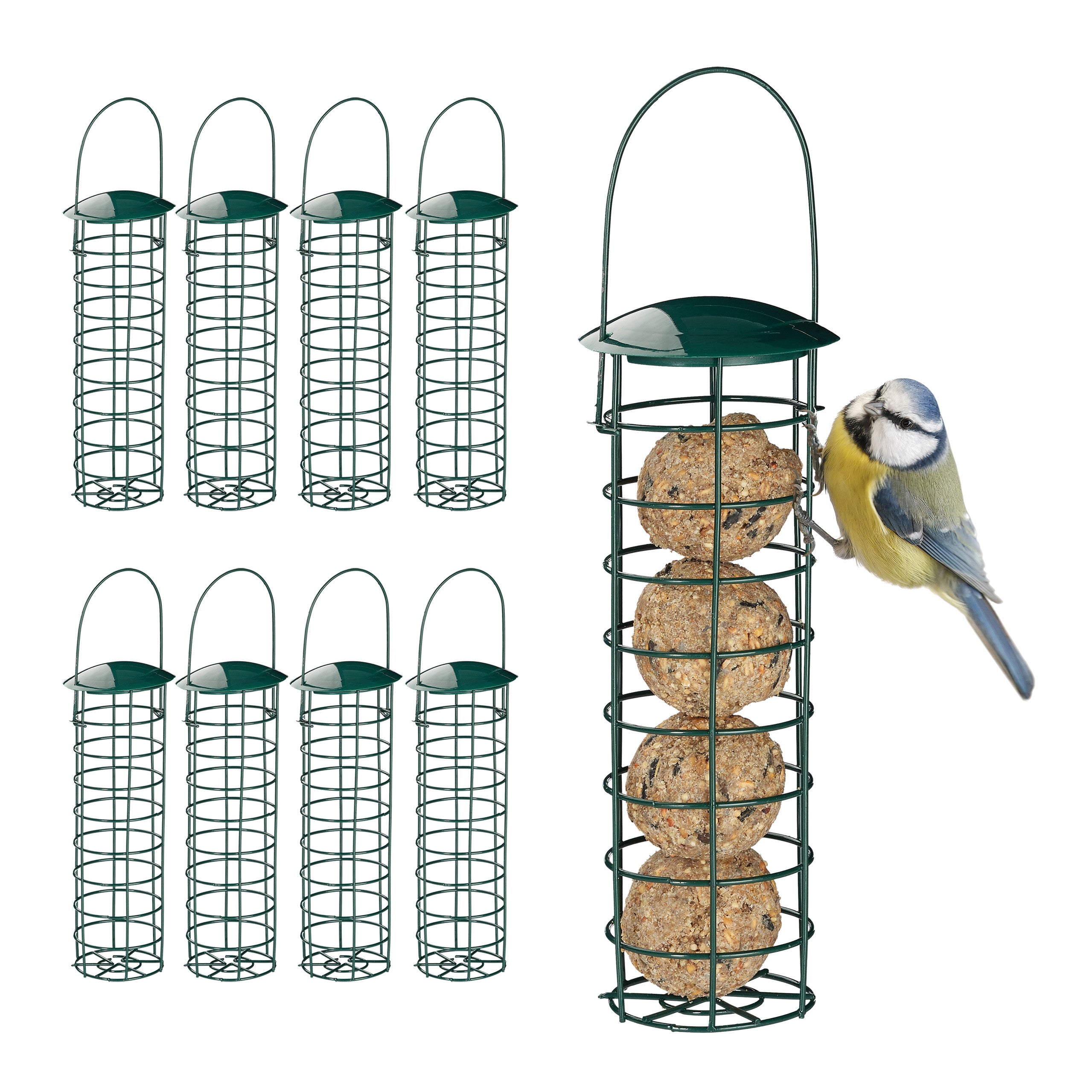Mangeoire extérieur à suspendre pour oiseaux sauvages pour jardin balcon  distributeur de graines «325 cabane marron-vert»