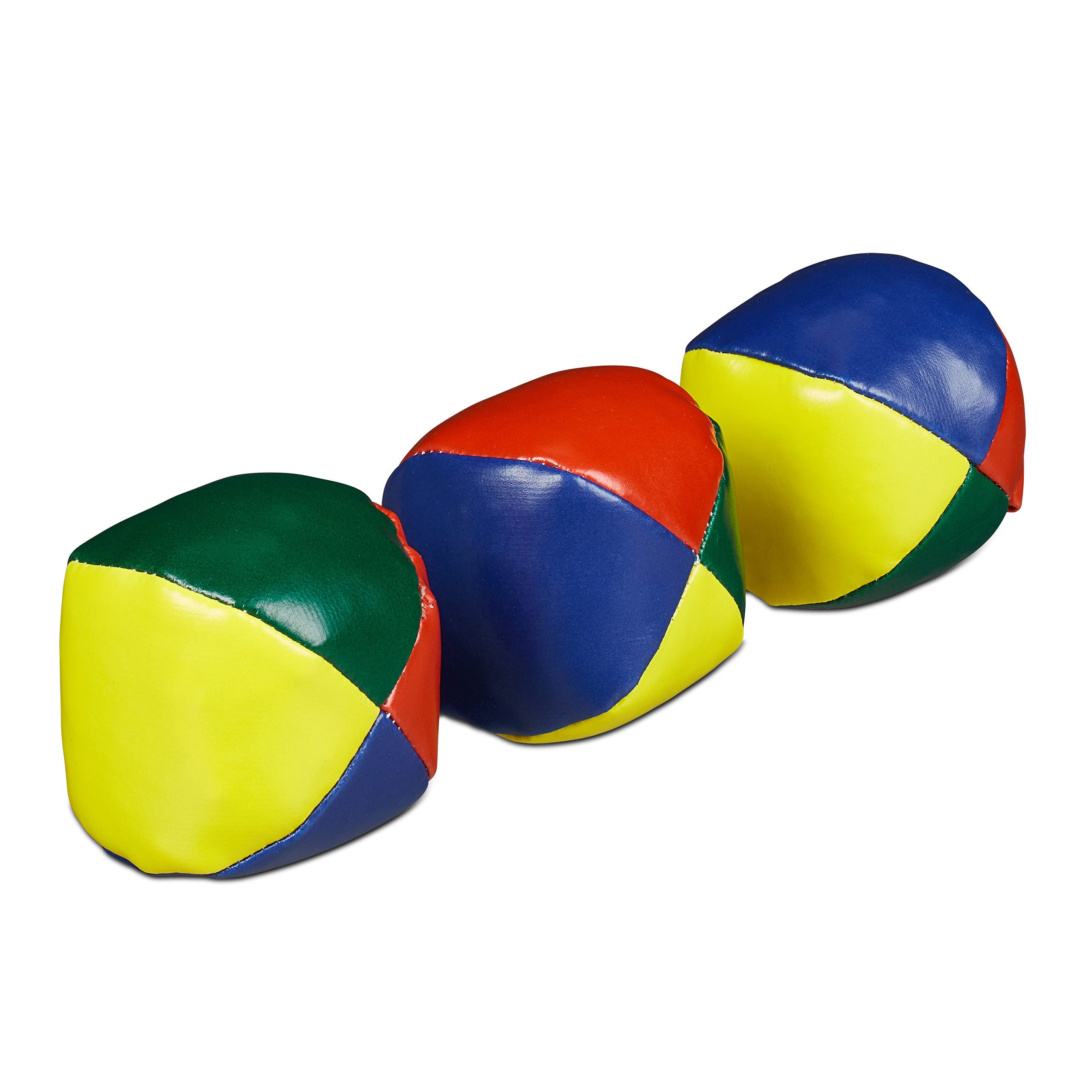 Relaxdays Balle de jonglage en lot de 3, professionnels et amateurs,  enfants et adultes, set pratique, Ø 6 cm, coloré