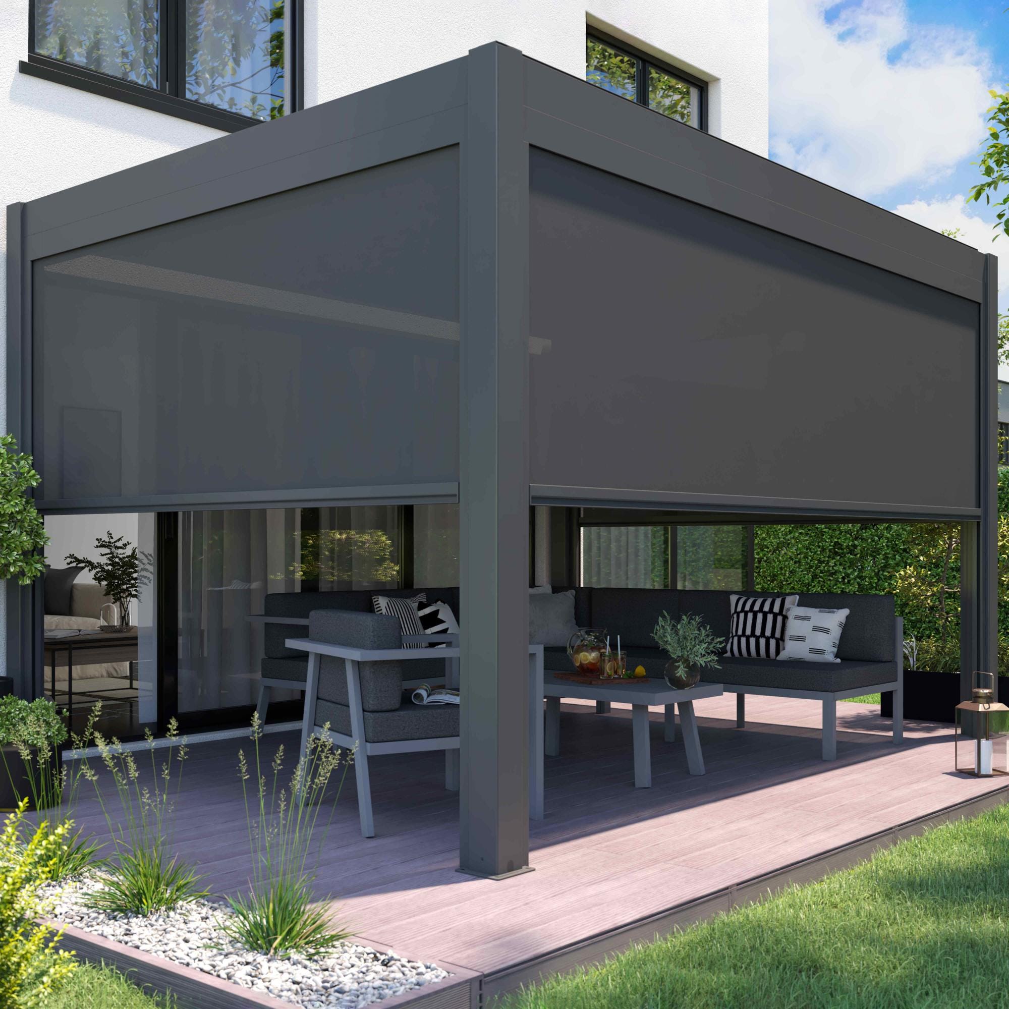 Pergola Bioclimatica Autoportante Illuminata 3x4m E 3 Tende Leroy Merlin pergola-bioclimatica-autoportante-illuminata-3x4m-e-3-tende-leroy-merlin