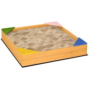Bac à sable Loeva 120 x 120 cm avec bâche et tapis - à peindre : TRIGANO  Store