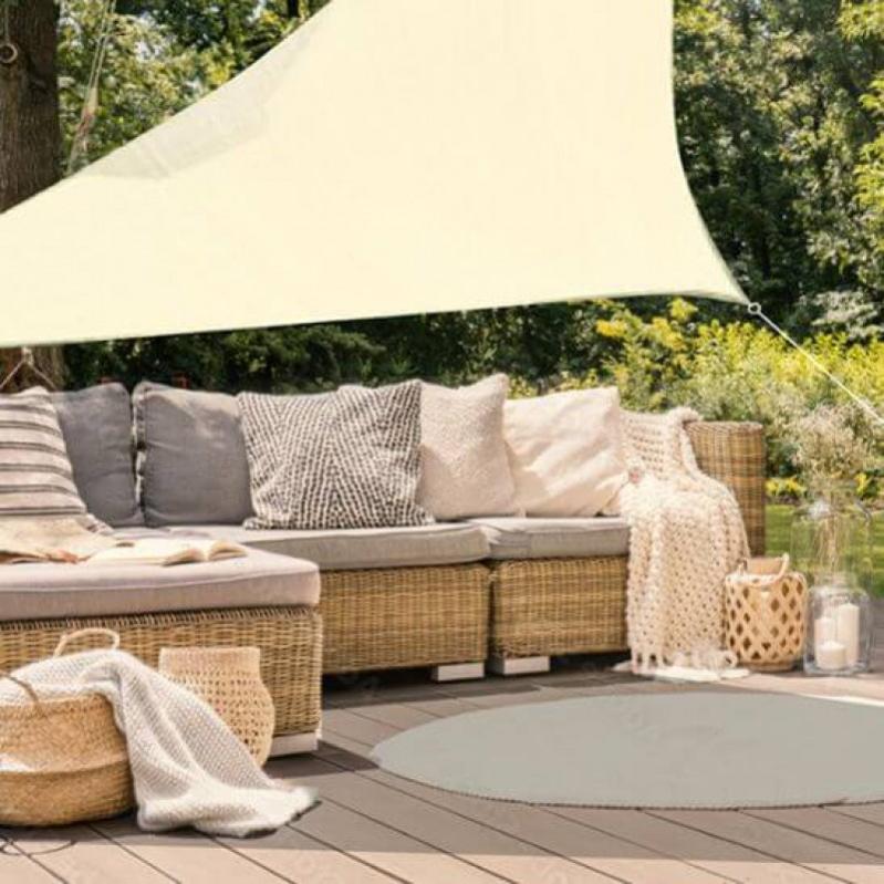 Sonnensegel Dreieckig 5x5x5 M – Aus HDPE, Grün, Mit Ankerösen, Für Terrasse & Garten