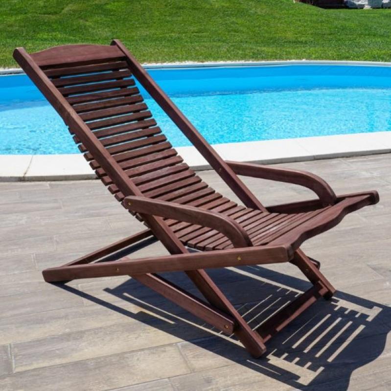 Teak Sdraio Bianca Giardino Sdraio Da Giardino ILARY Chaise Longue