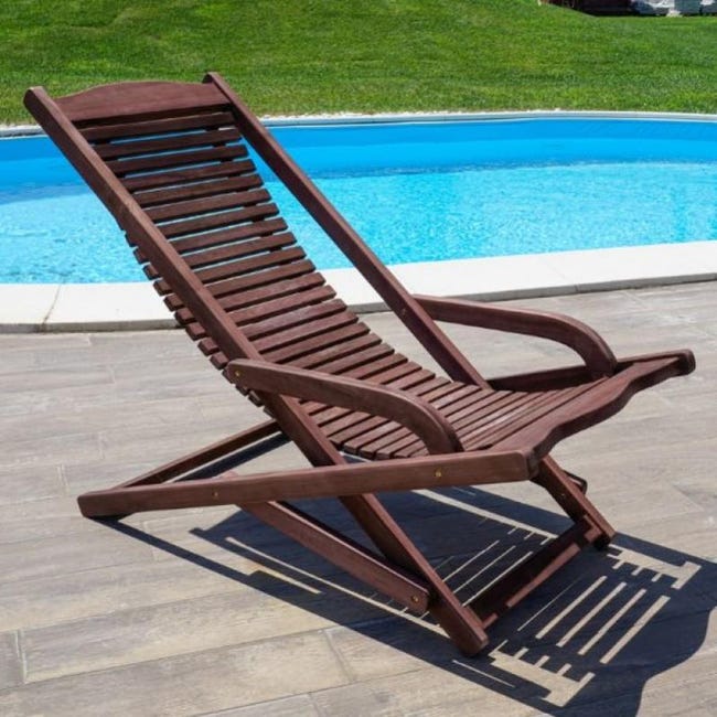 Teak Sdraio Bianca Giardino Sdraio Da Giardino ILARY Chaise Longue