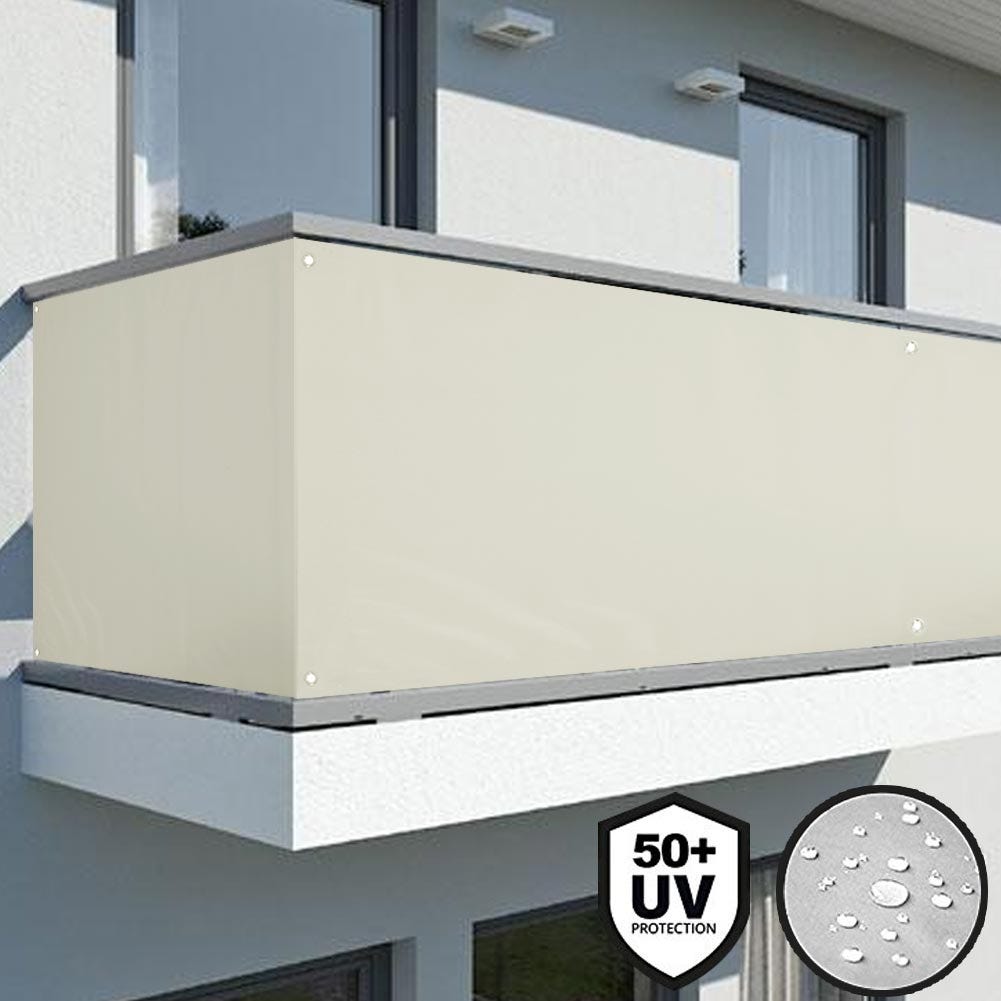 Recinzione Copertura per Balcone 130 x 250 cm Anti UV Copri Ringhiera  Balcone Esterno con Fascette per Ringhiera Protezione Balcone, Grigio