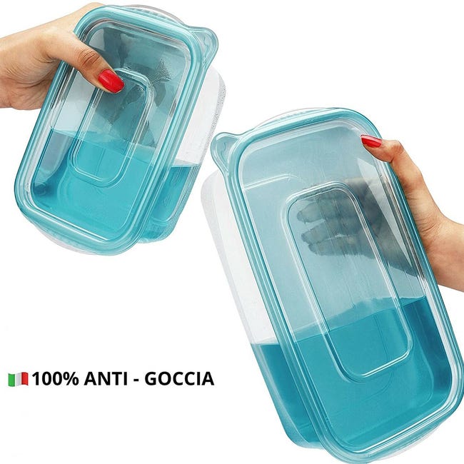 Set contenitori alimenti plastica trasparenti 50 pz tupperware