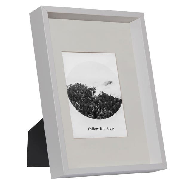 A4, 21 x 30 cm Box Cornice Portafoto con Passepartout 13 x 18 cm, Bianco