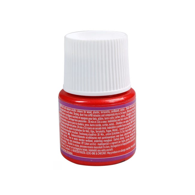 Peinture acrylique opaque nacrée - Rouge - 45 ml - Pébéo