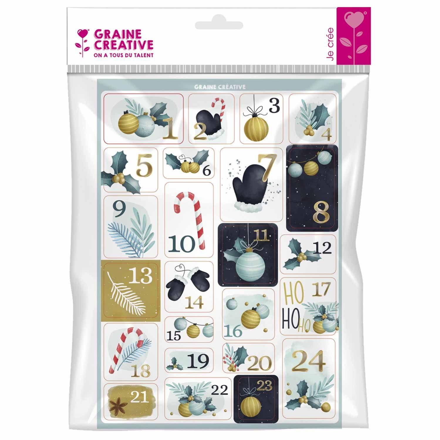 24 stickers Calendrier de l' Avent Chic Graine Créative Leroy Merlin