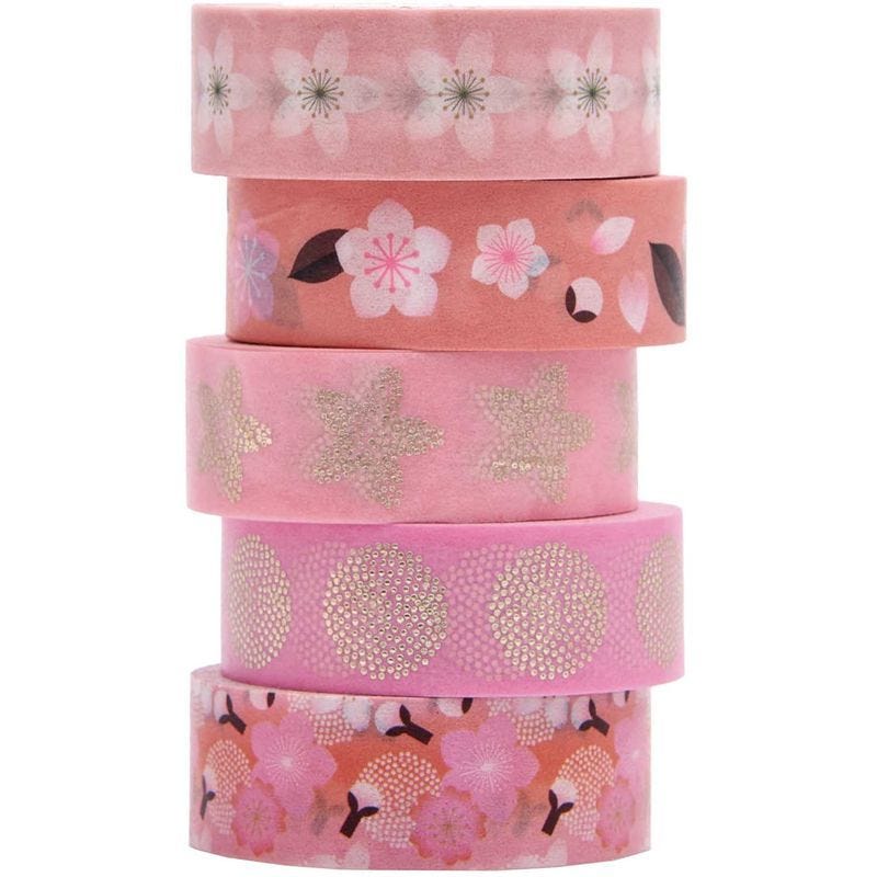 5 Masking Tapes Motifs Fleurs Sakura Printemps Japonais Rico Design Leroy Merlin