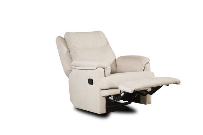 Sillon Relax Reclinable Manual con Reposapies 83x101x105 Color Beige