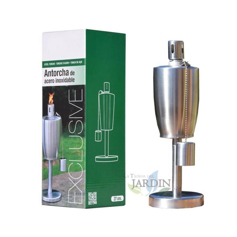 Torche de Jardin exclusive en Acier Inox 27 cm - Durent toute la Nuit ...