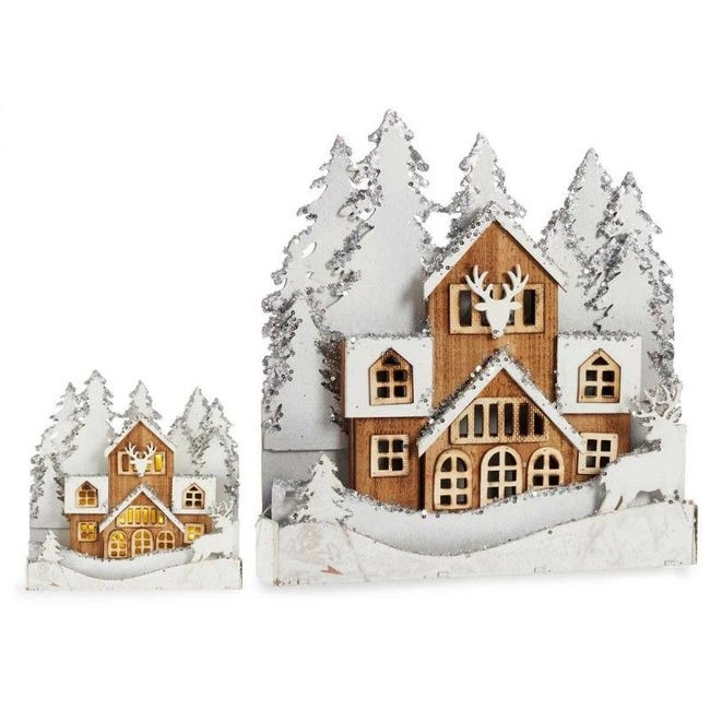 Figurine pour village de Noël - 4 x H 6 x 3 cm - 5 assortiments -  Multicolore