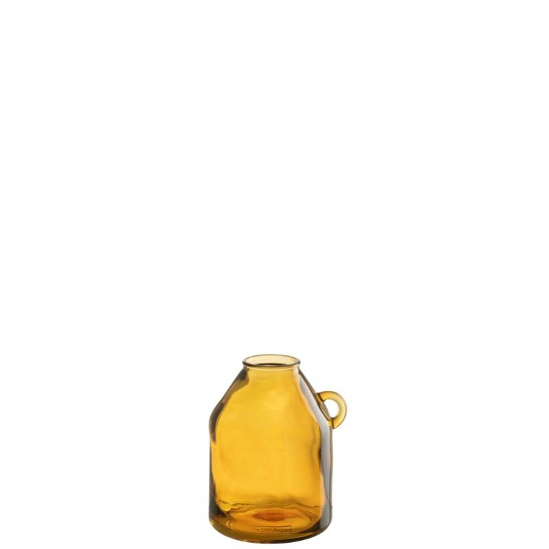 Vase avec anse en verre ocre 18x18x25 cm Leroy Merlin