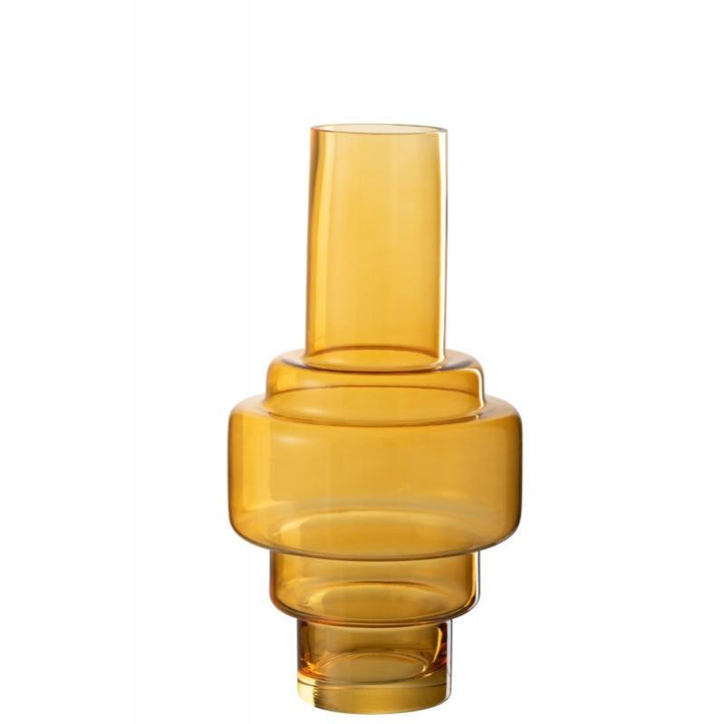 Vase à cercles empilés en verre ocre 18x18x36 cm Leroy Merlin