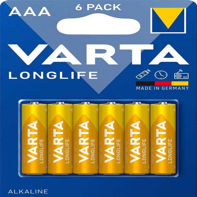 Pile alcaline VARTA-LongLife Power LR03 AAA (4 piles + 2 blister)