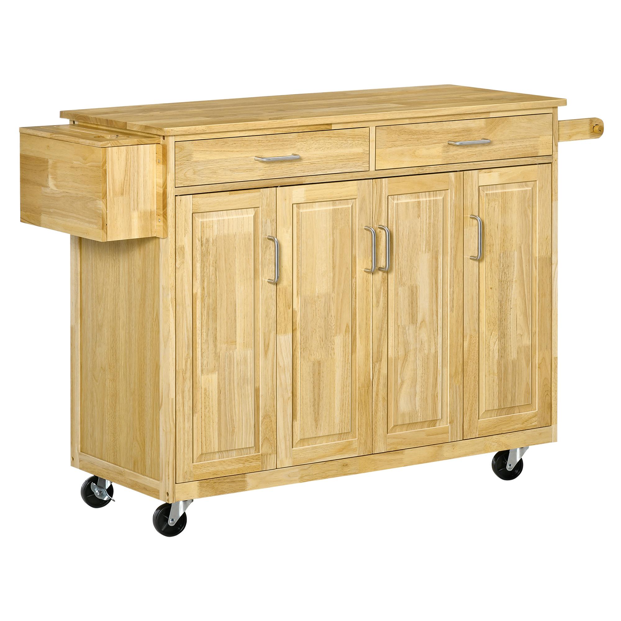 Carrello mobiletto per cucina 48x38xh83 con ante a ribalta con piano in  mattonelle (Naturale)