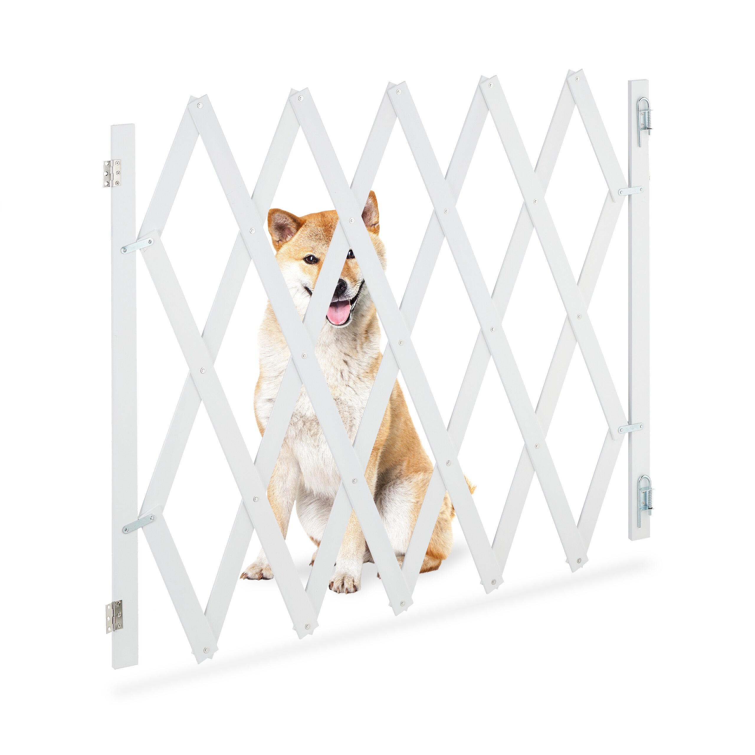 Relaxdays Barrière de sécurité pour chiens, jusqu'à 140 cm, 87 - 97 cm de  haut, bambou, escaliers & porte, nature