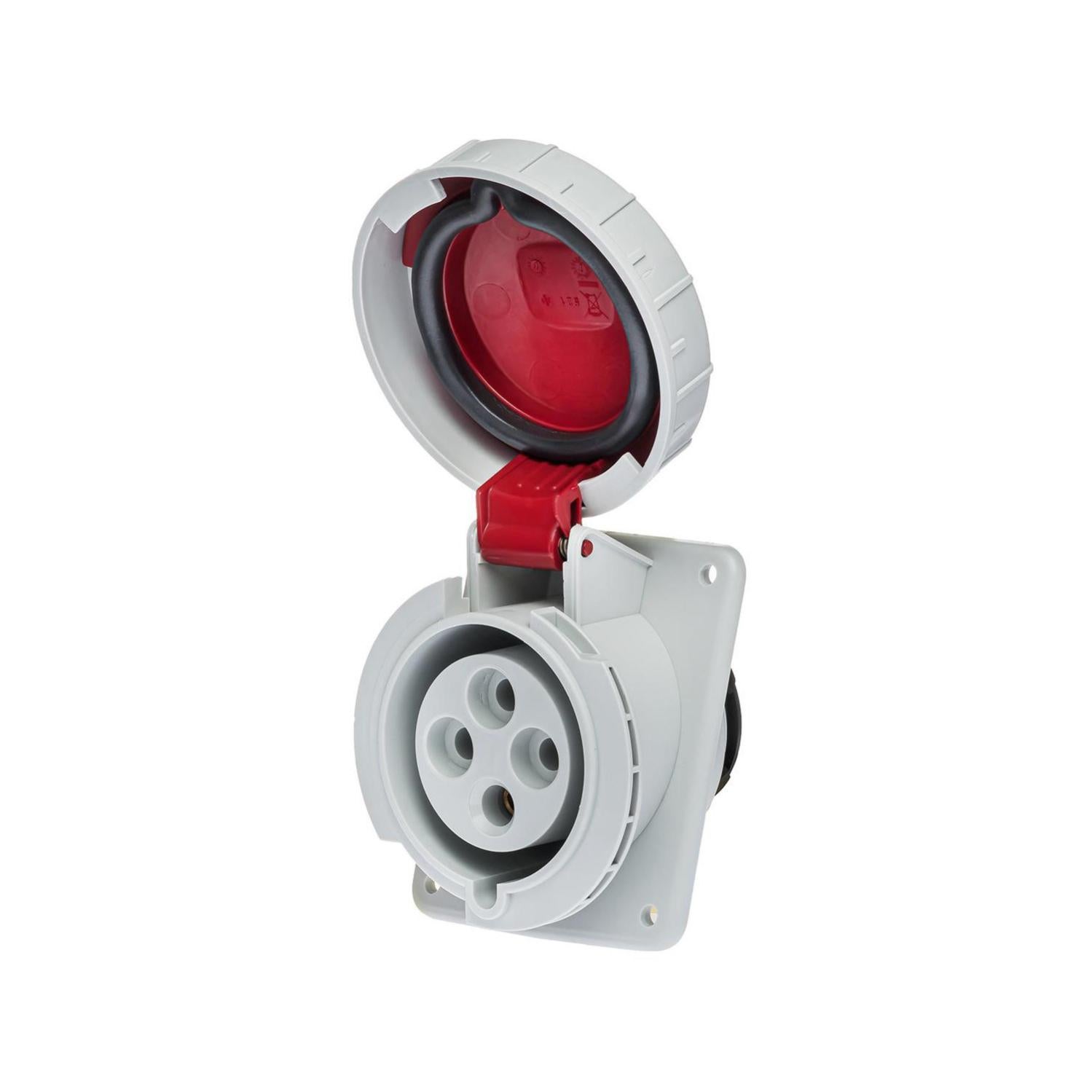 Prise triphasé 32A 3P+T 4 broches Encastrable sur coffret Étanche IP67 IDE Leroy Merlin