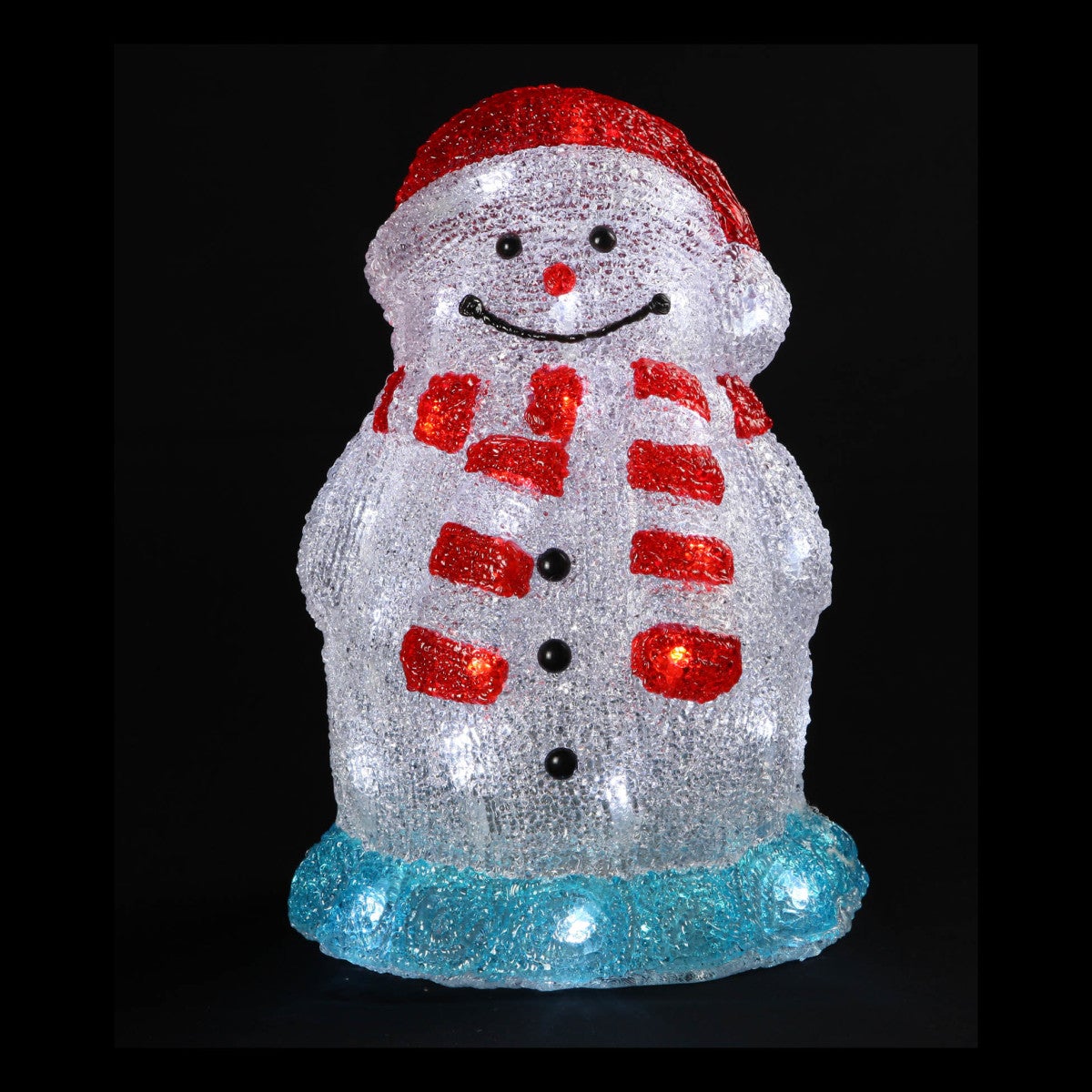 Bonhomme de Neige et boule de neige LED H30cm décoration Extérieur