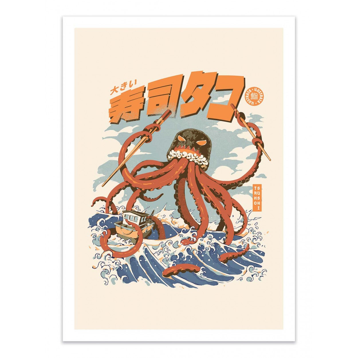 Affiche d’art 30 x 40 cm - Tako sushi - Ilustrata | Leroy Merlin