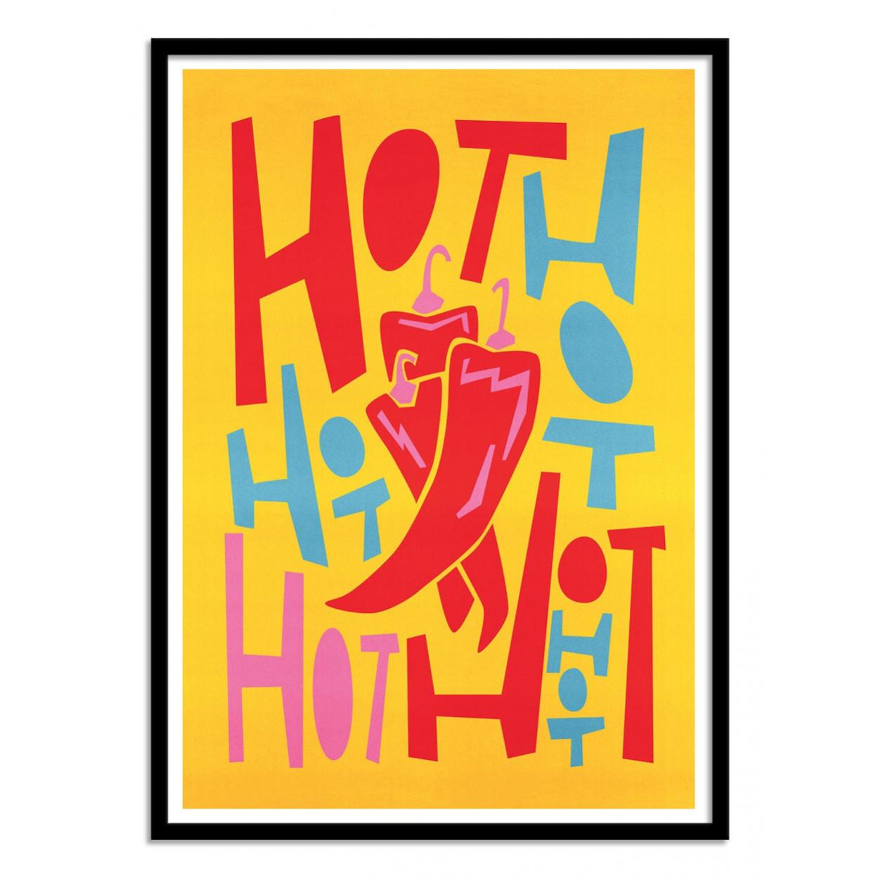 Affiche d’art et cadre noir 30 x 40 cm - chillis - fox and velvet