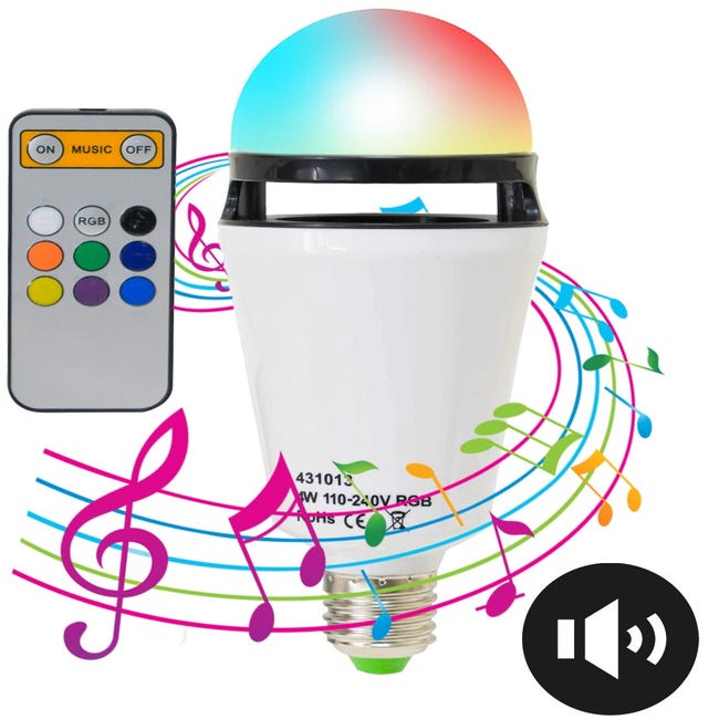 Lot 5 Ampoules LED multicolore et musicale connectée Bluetooth