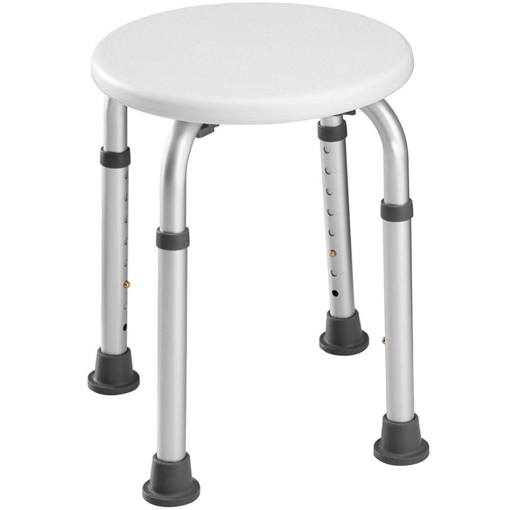 Sgabello Doccia VOUNOT Regolabile - Alluminio Bianco Portata 136 Kg Per Anziani