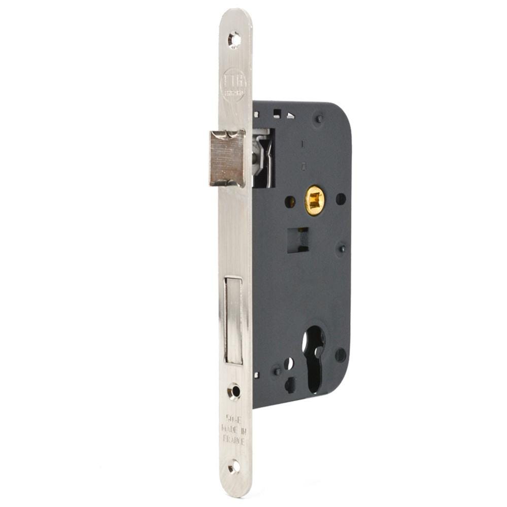 Verrou de securite a bouton pour porte de 40 a 45 mm 4 cles reversibles Verrou de securite a bouton pour porte de 40 a 45 mm 4 cles reversibles