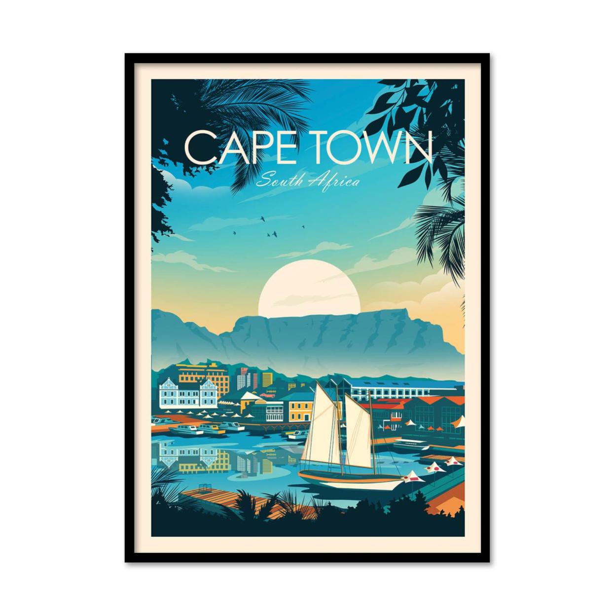 Affiche d’art et cadre noir 50 x 70 cm Cape Town Studio Inception Leroy Merlin