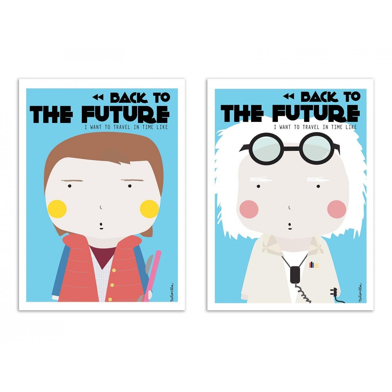 2 Art Posters 30 X 40 Cm Duo Back To The Future Ninasilla 30 X 40 Cm Leroy Merlin 9785