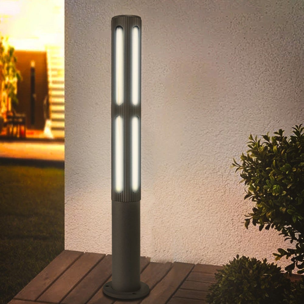 Lampe de jardin extérieur sur pied borne lumineuse Aluminium 85cm