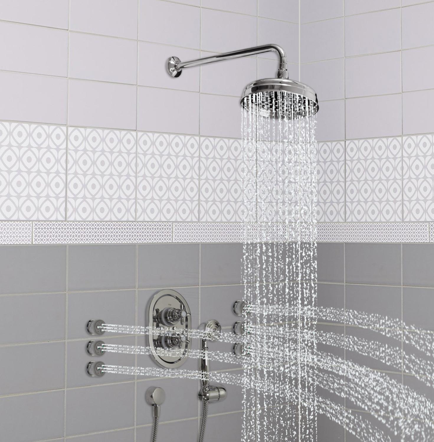 Ensemble de douche encastrable mural Mitigeur thermostatique Buses