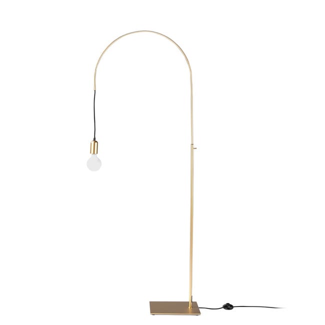 Lámpara de pie, regulable en altura de acero dorado 71 x 20 x 175 cm.