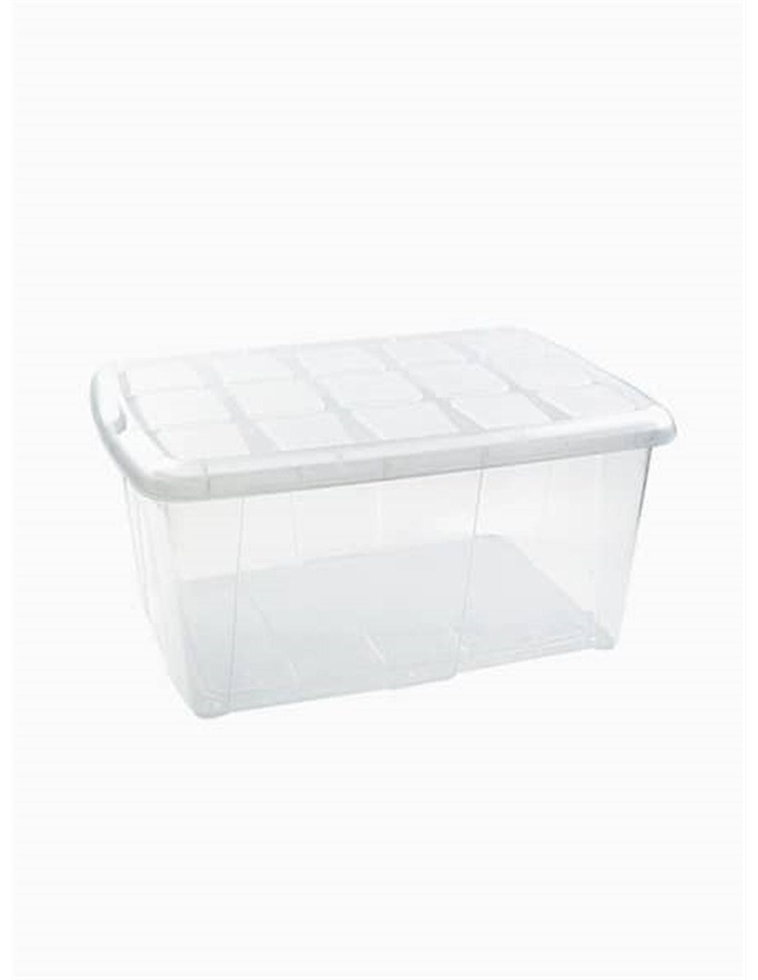 Caja de ordenación transparente, Fabricado en plástico, Almacena ropa y  otros objetos, 60 L (63x46x32cm) Sin ruedas