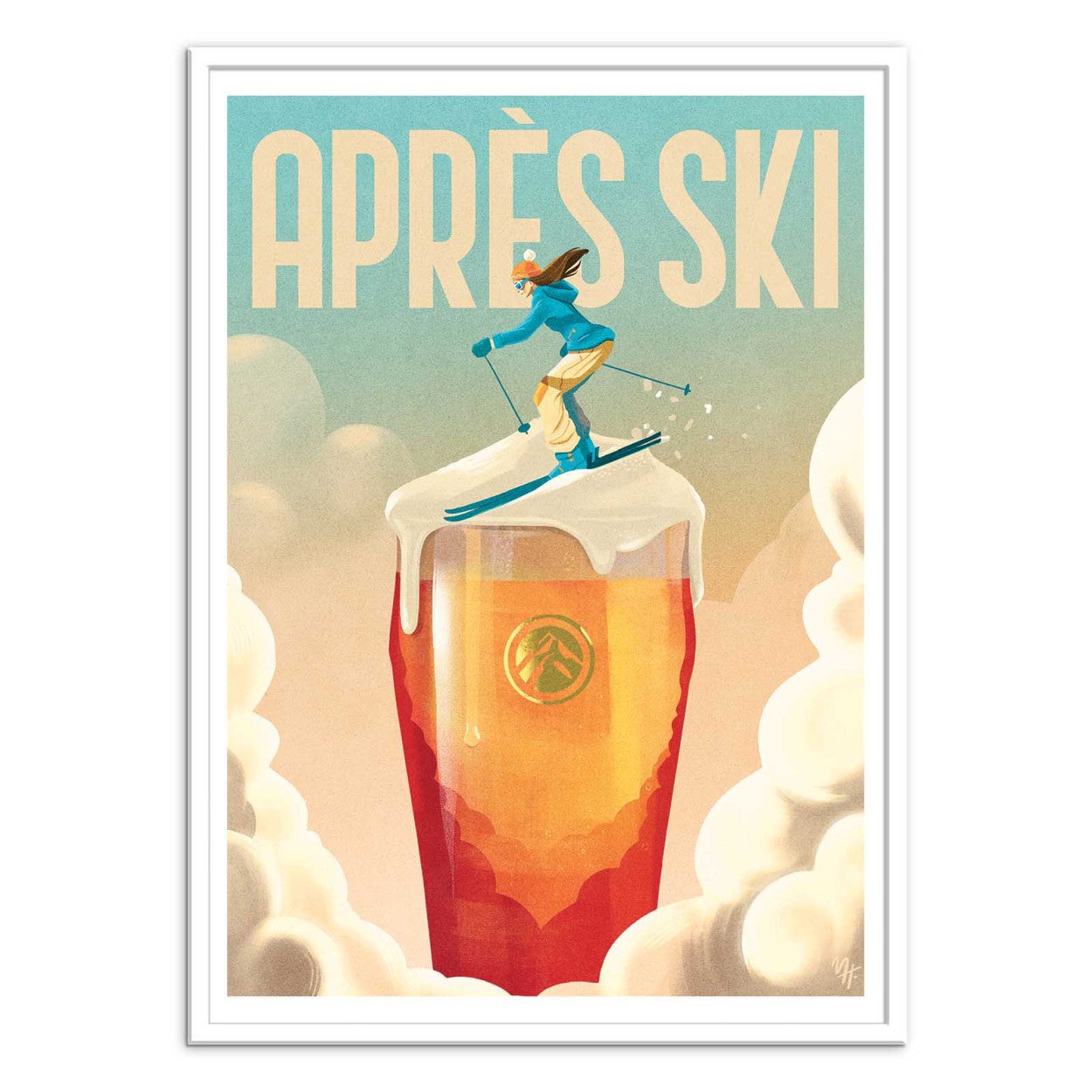Art Poster Apr S Ski Version Mark Harrison Avec Cadre Blanc X