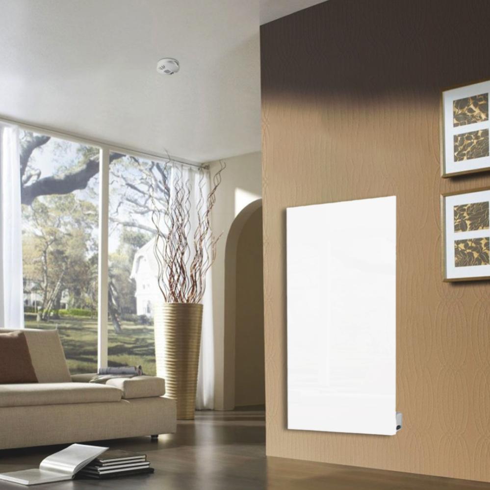 Radiateur électrique plat avec thermostat panneau rayonnant 120x60cm 750W blanc Leroy Merlin