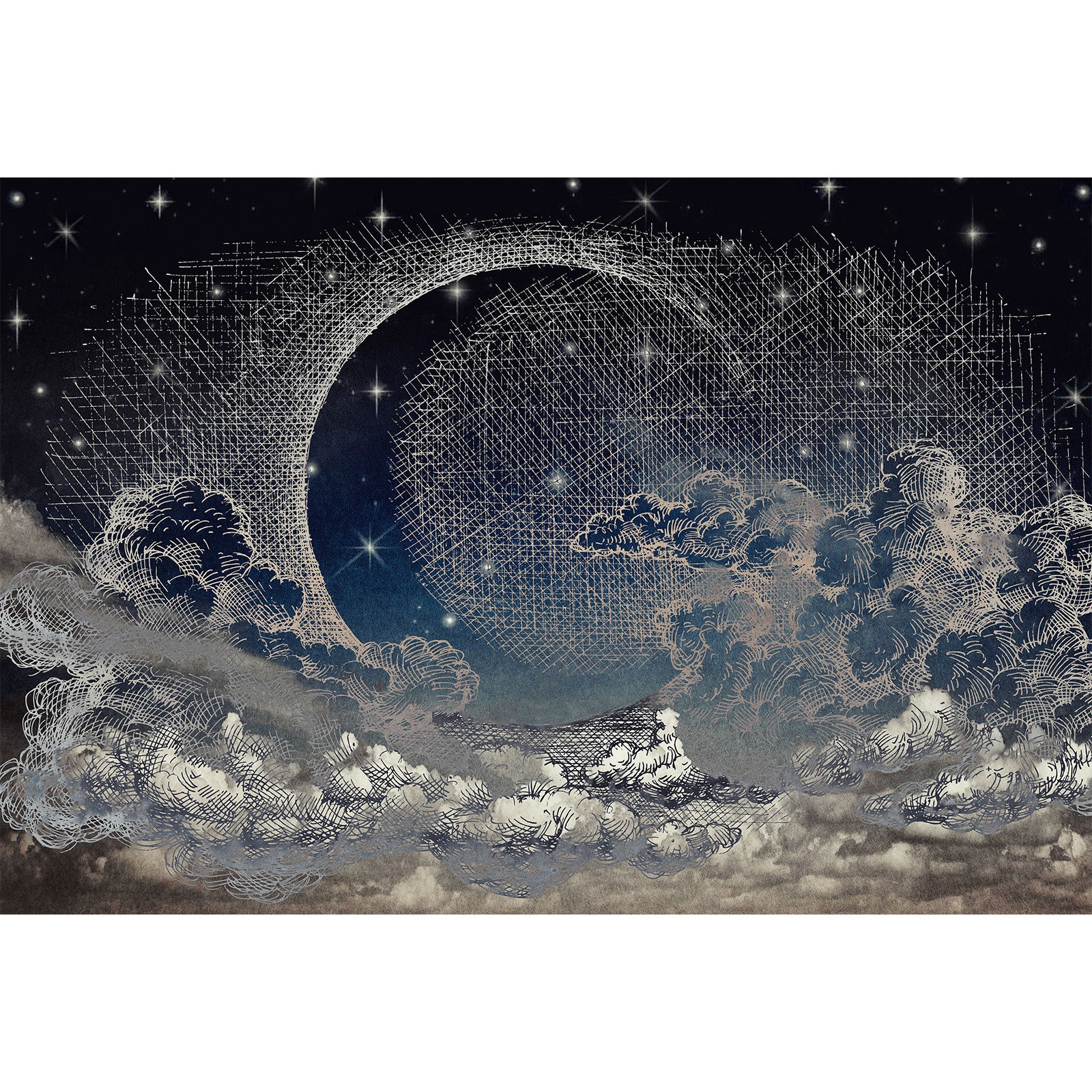 Papier peint panoramique original pour bureau Tapisserie panoramique ciel étoilé design Papiers