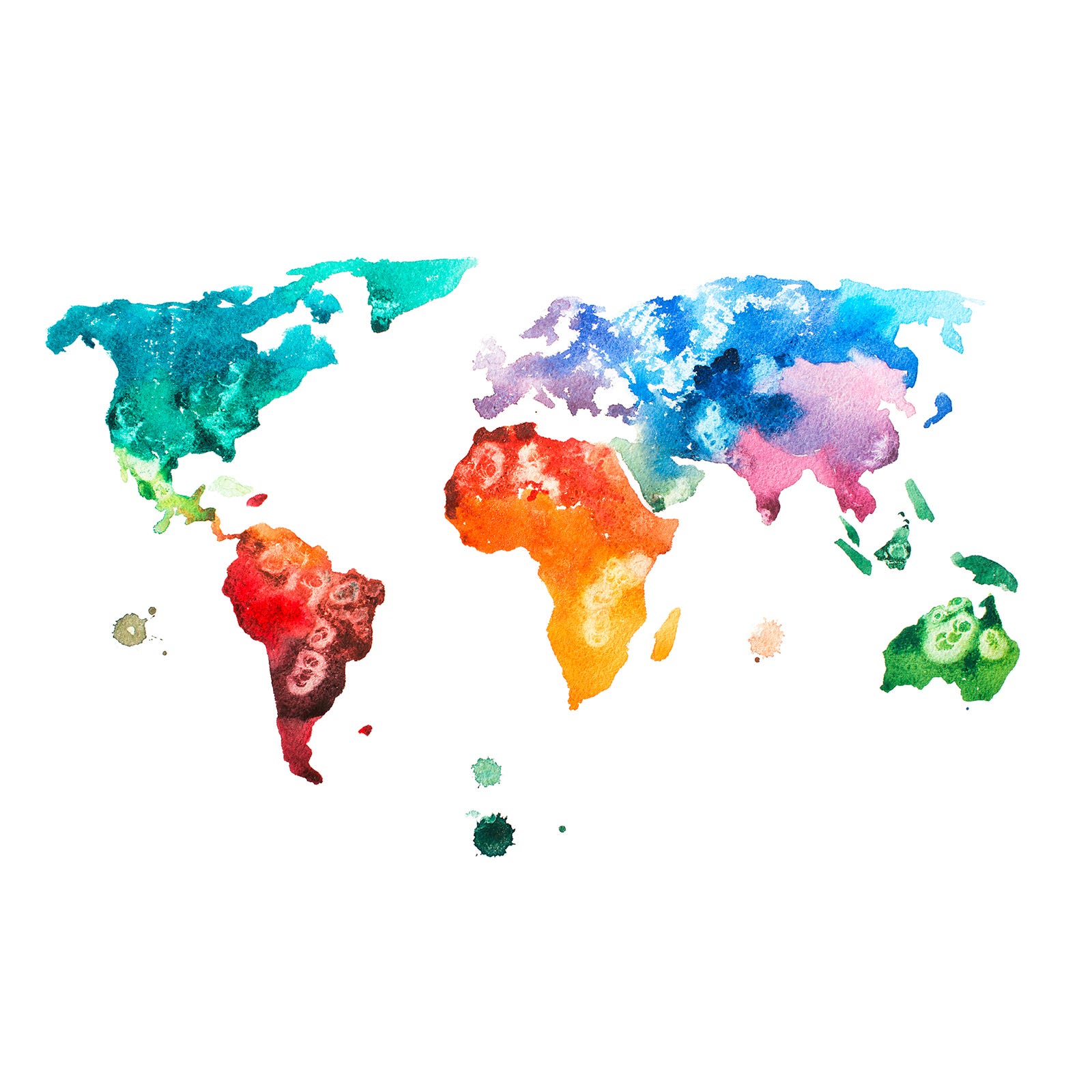 Mappemonde ludique│Papier peint panoramique cartes du monde