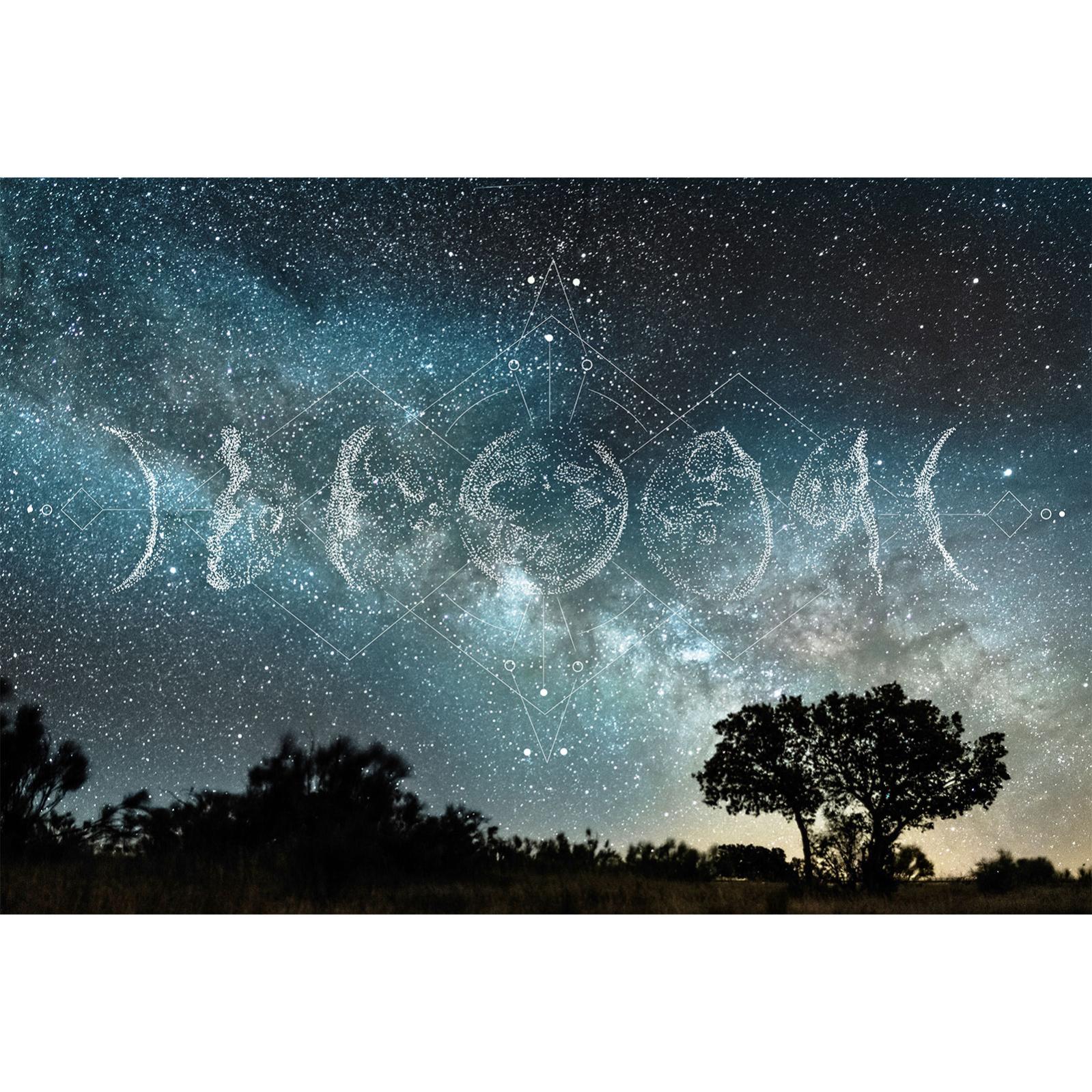 Papier peint panoramique lune pour couloir Tapisserie panoramique ciel étoilé Papiers peints