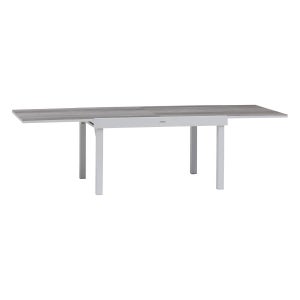 Table de jardin extensible Piazza Gris smoke & Blanc - Hespéride