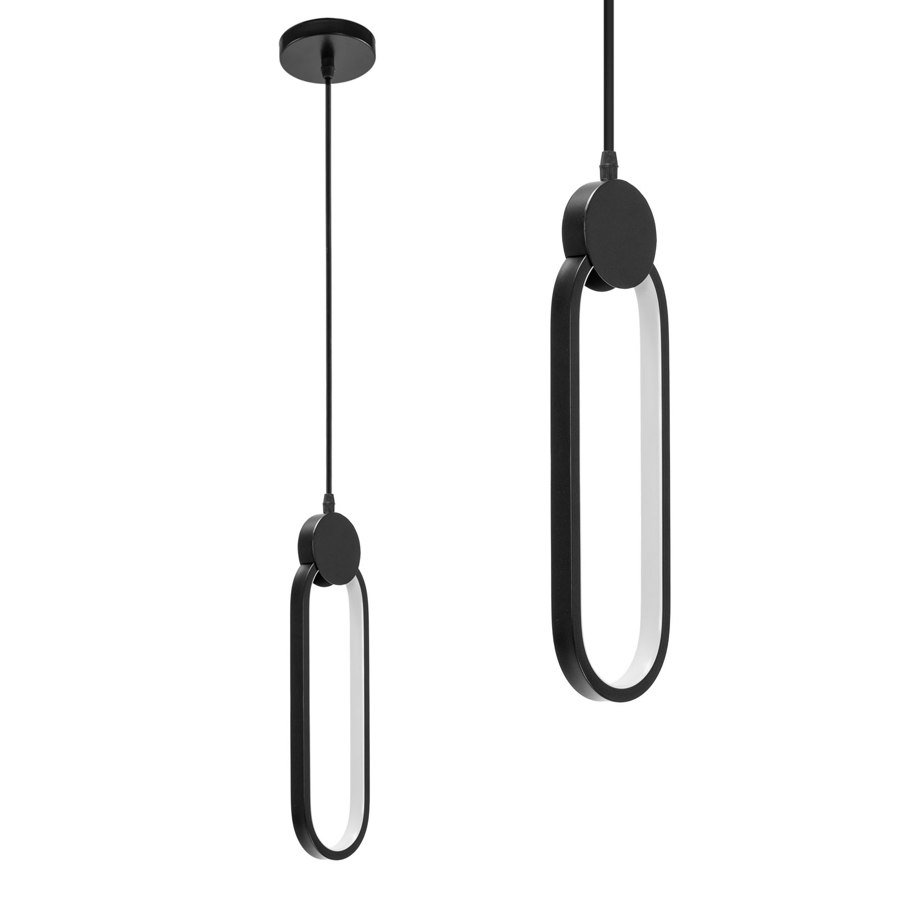 Lámpara de suspensión app851-cp negro metal plastico led 24w