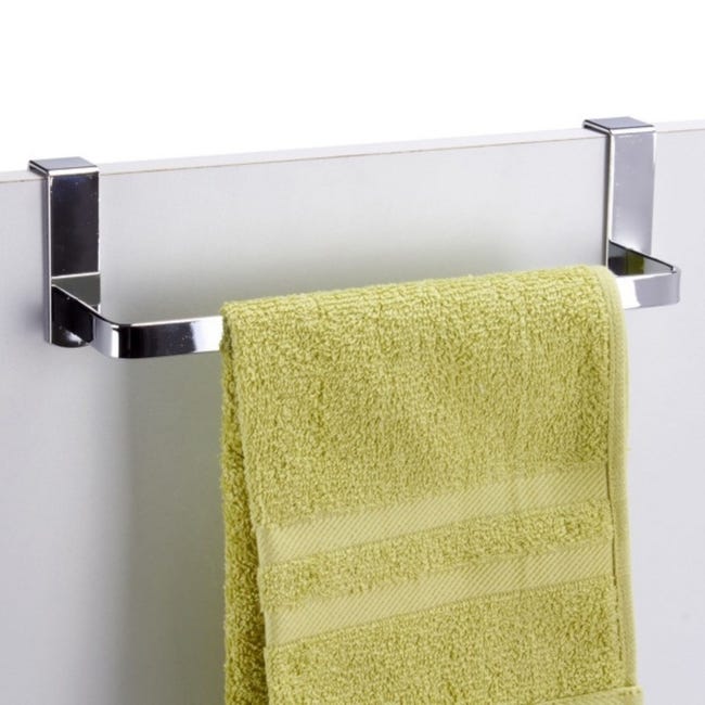 Gancho colgador de toalla para puerta de acero cromado 25 cm