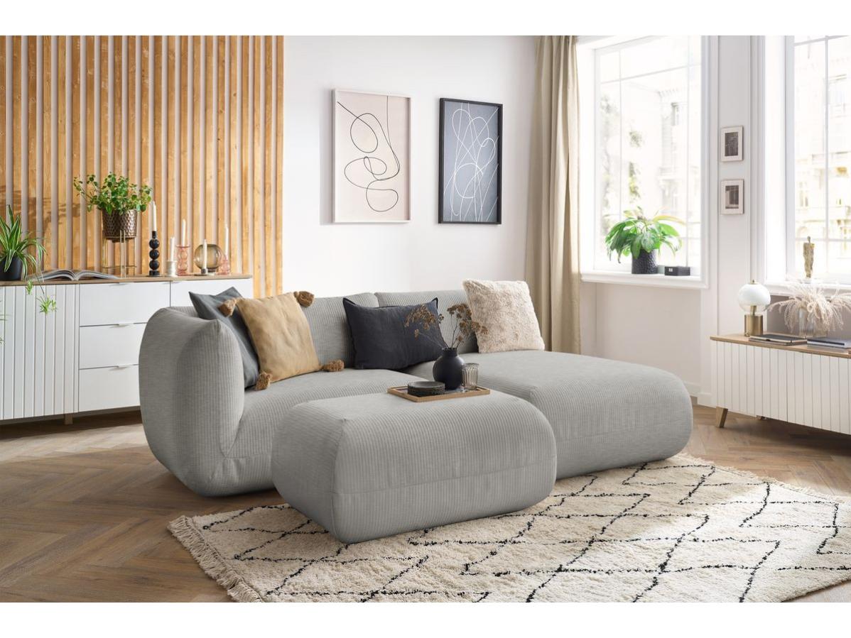 Méridienne Côté Droit En Velours Rose CHAUMONT | Leroy Merlin