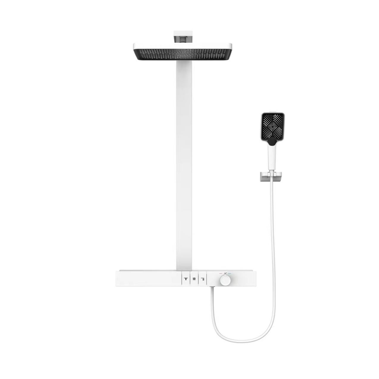 Colonne de douche thermostatique avec tablette Blanc Leroy Merlin