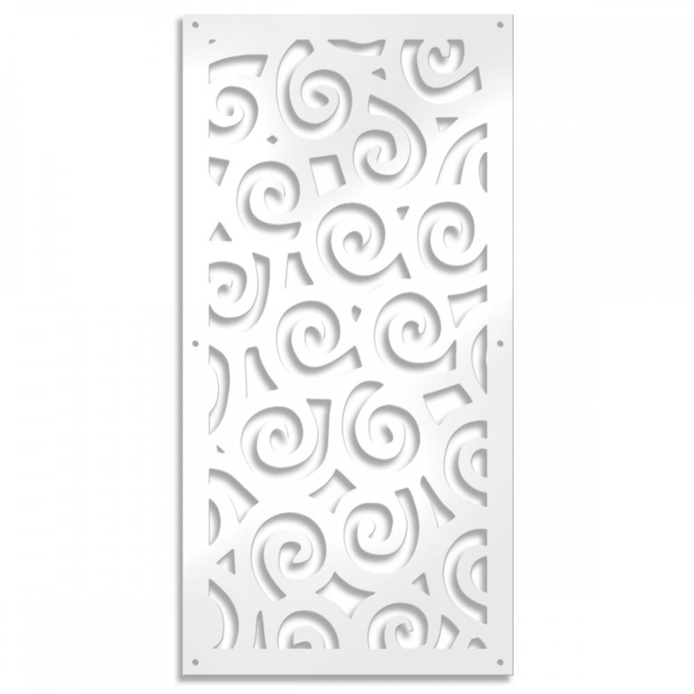 Pannello Decorativo Traforato In PVC - Modello CURL, Bianco, 48x48 Cm, Per Arredamento Moderno - Foto 12