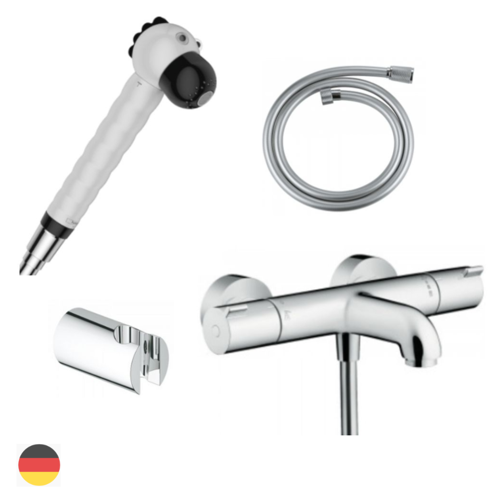 Hansgrohe Pack mitigeur bain douche thermostatique mural 2 trous 1001