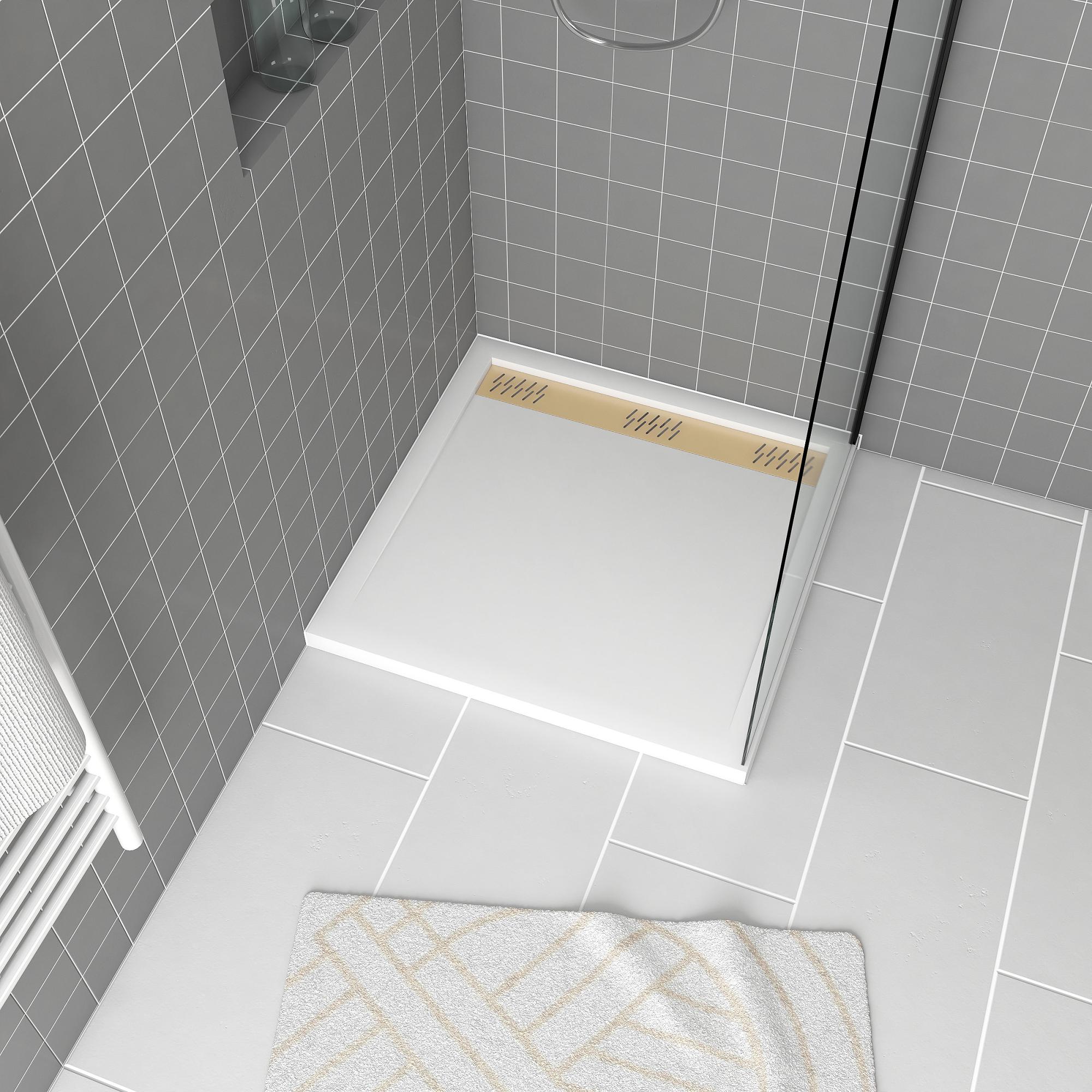 ZEKOO Scarico Doccia Lineare 30,5 Cm In Acciaio Inox 304 Con Griglia Porta Piastrelle E Filtro, Nichel Spazzolato - 6