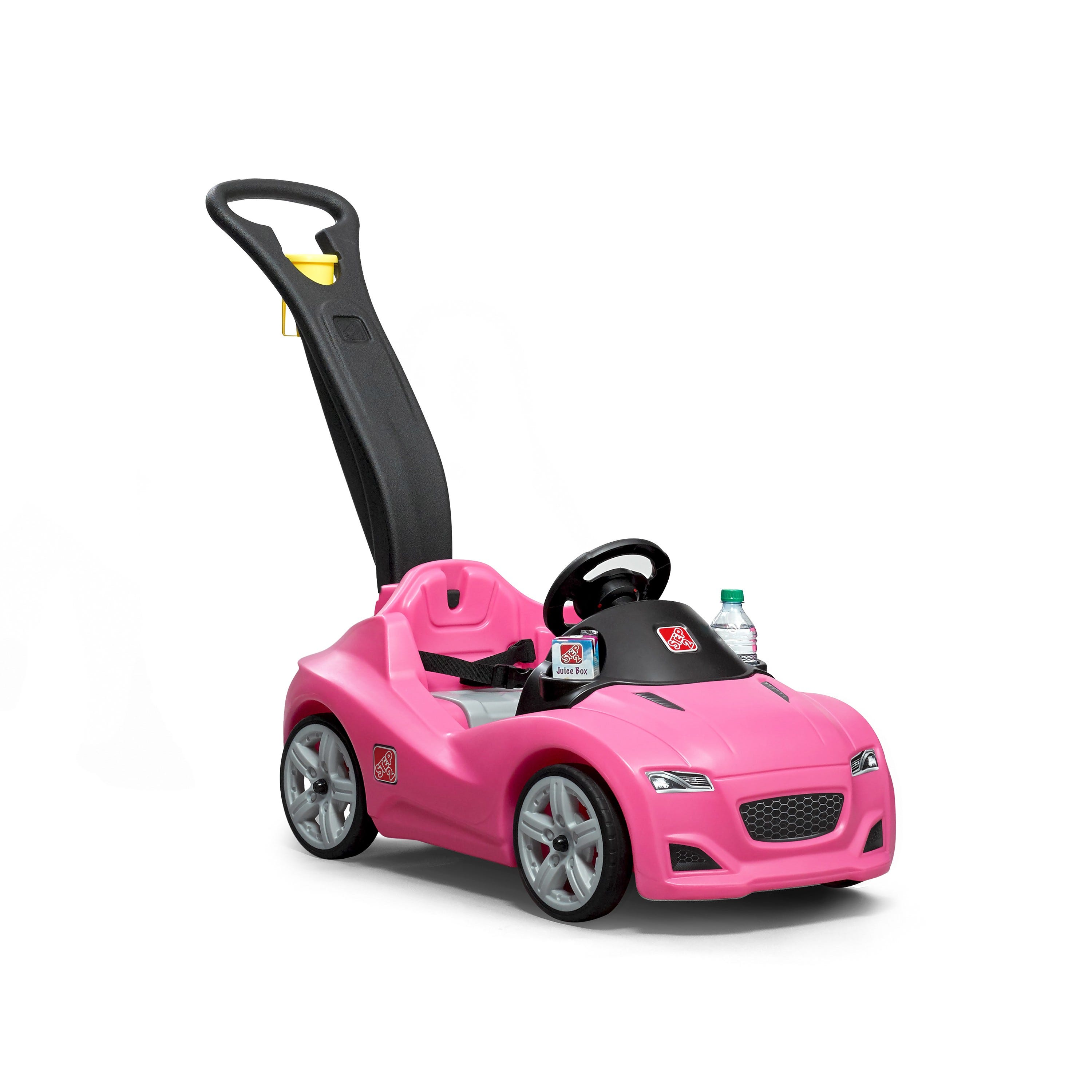 Step2 Push Whisper Ride Voiture Enfant Porteur Auto en rose | Véhicule  Jouet avec barre de poussée pour Enfants dès 1.5 ans